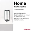 Zafferano, Home Pro lemputė, įkraunama ir belaidė stalinė lempa su jutikliniu valdymu, tinkama naudoti patalpose ir lauke, reguliuojamas ryškumas, 3000 K, aukštis 29,4 cm, spalva tamsiai pilka
