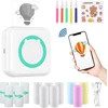 Zakvop mini spausdintuvas 300 dpi, mini spausdintuvo lipdukas, mini spausdintuvas išmaniesiems telefonams, bluetooth nešiojamas mini terminis spausdintuvas, skirtas ios ir android, mini nuotraukų spausdintuvas žurnalams, sąrašams, atmintinėms - žalias