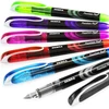 Zebra Fuente vienkartiniai plunksnakočiai - juodas, šviesiai mėlynas, raudonas, žalias, rožinis, violetinis (6 vnt. pakuotė)