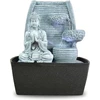 Zen vidaus sieninis šviestuvas, budos meditacijos akmens pilka/juoda spalva, 20 x 15 x 24 cm