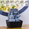 Zen vidaus sieninis šviestuvas, budos meditacijos akmens pilka/juoda spalva, 20 x 15 x 24 cm