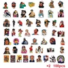Zhlearda hip hop repo lipdukai, 2 x 50 vienetų, hip hop lipdukų rinkinys, vandeniui atsparūs vinilo lipdukai, dainininkų lipdukai, šaunūs, madingi grafiti punk lipdukų dizainai paaugliams ir suaugusiems