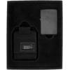 Zippo rinkinys: Juodas Crackle žiebtuvėlis ir juodas dėklas