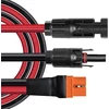 Zkeeshop saulės energijos į xt60i 5 m kabelis 10awg xt60i-f saulės kabelis 6 mm2 ilginamasis kabelis, suderinamas su nešiojama elektrine (5 m)