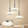 Zmh led pakabinamas šviestuvas svetainei - modernaus dizaino stiklinė virtuvės valgomojo kambario lempa 3000 k šiltai balta chromo spalvos valgomojo stalo lempa 3 lemputės apvalus metalinis pakabinamas šviestuvas valgomojo stalui miegamajam