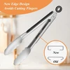 Žnyplės kepsninei, virtuvinės žnyplės, 23 cm žnyplės kepsninei, nerūdijančio plieno su fiksatoriumi, metalinės virtuvinės žnyplės su neslystančia silikonine rankena, žnyplės maisto gaminimui, žnyplės griliui, ilgos kepimui, grilinimui, karštam orui