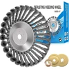 Žolių valymo šepetys, profesionalus žolių valymo šepetys krūmapjovėms su 25,4 mm skyle, vielinis šepetys, krūmapjovė, efektyvus žolių pašalinimas, gali būti naudojamas ant žoliapjovės, benzininės krūmapjovės