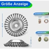 Žolių valymo šepetys, profesionalus žolių valymo šepetys krūmapjovėms su 25,4 mm skyle, vielinis šepetys, krūmapjovė, efektyvus žolių pašalinimas, gali būti naudojamas ant žoliapjovės, benzininės krūmapjovės