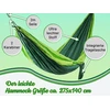 Zollner hamakas 275 x 140 cm - itin lengvas - vienam asmeniui - kvėpuojantis ir greitai džiūstantis - su integruotu nešiojimo krepšiu - itin lengvas audinys - ypač patvarus - žalios spalvos