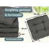 Zollner Sėdynės pagalvėlių rinkinys, 4 vnt., 38 x 38 cm – jaukios kėdžių pagalvėlės su raišteliais – galima skalbti iki 30 °c – grafito spalvos – Oeko Tex® sertifikuota