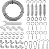 Zonadah Sodo viela 30m/2mm Pvc dengta nerūdijančio plieno vielos lyno rinkinys, M5 įtempimo griebtuvo vielos įtempiklio rinkinys, tvoros vielos ritinio rinkinys, kabelių turėklų rinkinys, vijoklinių augalų kilpos, vielos pakaba