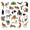 Zoo rinkinys iki 10 cm vandeniui atsparių lipdukų mix gyvūnai 50 vnt
