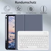 Zoyu dėklas su klaviatūra, skirtas ipad a16 2025 11-os kartos/ipad 10-os kartos 2022 10.9 colių, minkštas tpu dėklas su rašiklio laikikliu, magnetinė bluetooth nuimama klaviatūra, qwertz išdėstymas, violetinė