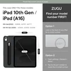 Zugu Case dėklas, skirtas Ipad 10.9 11-os/10-os kartos (a16 2025/2022), plonas apsauginis dėklas su 8 kampų stovu, magnetiniu rašiklio laikikliu, automatinis miego/pabudimo režimas [mėlynai pilkas]