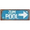 Zum Pool rodyklė į dešinę metalinis ženklas L rūdžių išvaizdos, gražus skardinis ženklas baseinui kaip speciali baseino dekoracija arba dovana baseino savininkams, rodanti kryptį, metalinis ženklas L, 10,5 x 28 cm Xl tu ieškai