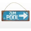 Zum Pool rodyklė į dešinę metalinis ženklas L rūdžių išvaizdos, gražus skardinis ženklas baseinui kaip speciali baseino dekoracija arba dovana baseino savininkams, rodanti kryptį, metalinis ženklas L, 10,5 x 28 cm Xl tu ieškai