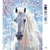 Zuty 1082221 paveikslas pagal skaičius baltas arklys 40 x 50 cm su porėmiu (iš anksto įtemptas) įrėmintas