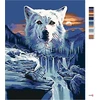 Zuty 1133221 paveikslas pagal skaičius Vilkas ir kriokliai 40 x 50 cm su porėmiu (iš anksto įtempta drobė), įrėminta