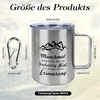 Žygio nerūdijančio plieno puodelis su karabinu - Kempingo lauko metalinis puodelis 350 ml Personalizuotas spausdintas puodelis stovyklavimui