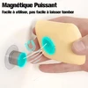 Zynery Muilinė, magnetinė muilinė su siurbtuku, fiksuotas tvirtinimas, dušo muilo laikiklis be gręžimo, magnetinis muilo laikiklis iš nerūdijančio plieno vonios kambariui ir virtuvei, 6 vnt.
