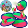 Zzxlopez Žaidimas su lipniu kamuoliu, kamuolio gaudymo žaidimas su 4 gaudymo diskais ir 4 kamuoliais, lipnus kamuolys vaikams, paplūdimio žaislas, lauko žaidimai vaikams, mėtymo ir gaudymo žaidimas, paplūdimio žaislas vaikams nuo 2 3 4 metų