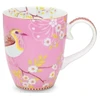 Porcelianinis puodelis Pip Studio Early Bird, rožinis su paukšteliu, 350 ml