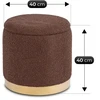 Mebel Elite Apmušalų pufas CARNOS, 40 × 40 × 40 cm, rudas