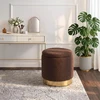 Mebel Elite Apmušalų pufas CARNOS, 40 × 40 × 40 cm, rudas
