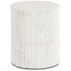 Mebel Elite Apvalus staliukas, Ø 38 cm, kreminis