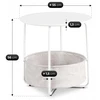 Mebel Elite Apvalus staliukas VARANO, Ø 55 cm, baltas