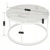 Mebel Elite Apvalus žurnalinis staliukas AGNES MAX, Ø 80 cm, balto marmuro