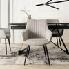 Mebel Elite Audiniu aptraukta kėdė MALAGA, metalinis rėmas, 60 × 86 cm, pilka