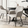 Mebel Elite Audiniu aptraukta kėdė MALAGA, metalinis rėmas, 60 × 86 cm, pilka