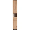 Mebel Elite Aukšta spintelė PRATO, 7 lentynos ir 1 stalčius, 30 × 202 cm, artisan ąžuolo spalvos