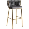 Mebel Elite Baro kėdė FLORES 2, 104,5 cm, pilka, veliūrinė