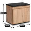 Mebel Elite Batų spintelė su sėdimąja dalimi, 1 stalčius, 3 lentynos, 60 cm, ąžuolo ir grafito spalvų