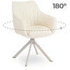 Fotelis Mebel Elite Besisukanti kėdė BAJA, pasukama 180°, kreminė