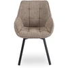 Fotelis Mebel Elite Besisukanti kėdė LUNA su porankiais, ruda, bouclé audinys