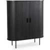 Mebel Elite Dviejų durų komoda su stumdomomis durimis, 100 cm, juoda