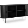 Mebel Elite Dviejų durų komoda su stumdomomis durelėmis, 140 cm, juoda