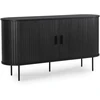 Mebel Elite Dviejų durų komoda su stumdomomis durelėmis, 140 cm, juoda