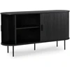 Mebel Elite Dviejų durų komoda su stumdomomis durelėmis, 140 cm, juoda