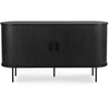 Mebel Elite Dviejų durų komoda su stumdomomis durelėmis, 140 cm, juoda
