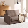 Mebel Elite Dvivietis fotelis-lova MILAN 2, 135 × 110 × 95 cm, smėlio spalvos
