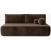 Mebel Elite Išskleidžiama sofa ARVETO, 207 cm, ruda, veliūrinė