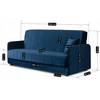 Mebel Elite Išskleidžiama sofa-lova, 198 cm, tamsiai mėlyna, veliūrinė