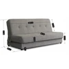 Mebel Elite Išskleidžiama sofa-lova ARUBA, miegamoji dalis 118 × 188 cm, pilka