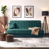 Mebel Elite Išskleidžiama sofa-lova SIGMA, žalia, veliūrinė