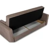Mebel Elite Išskleidžiama sofa MALTA su patalynės dėže, 215 × 92 cm, ruda