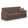 Mebel Elite Išskleidžiama sofa PORTO, miegamoji dalis 114 × 186 cm, ruda